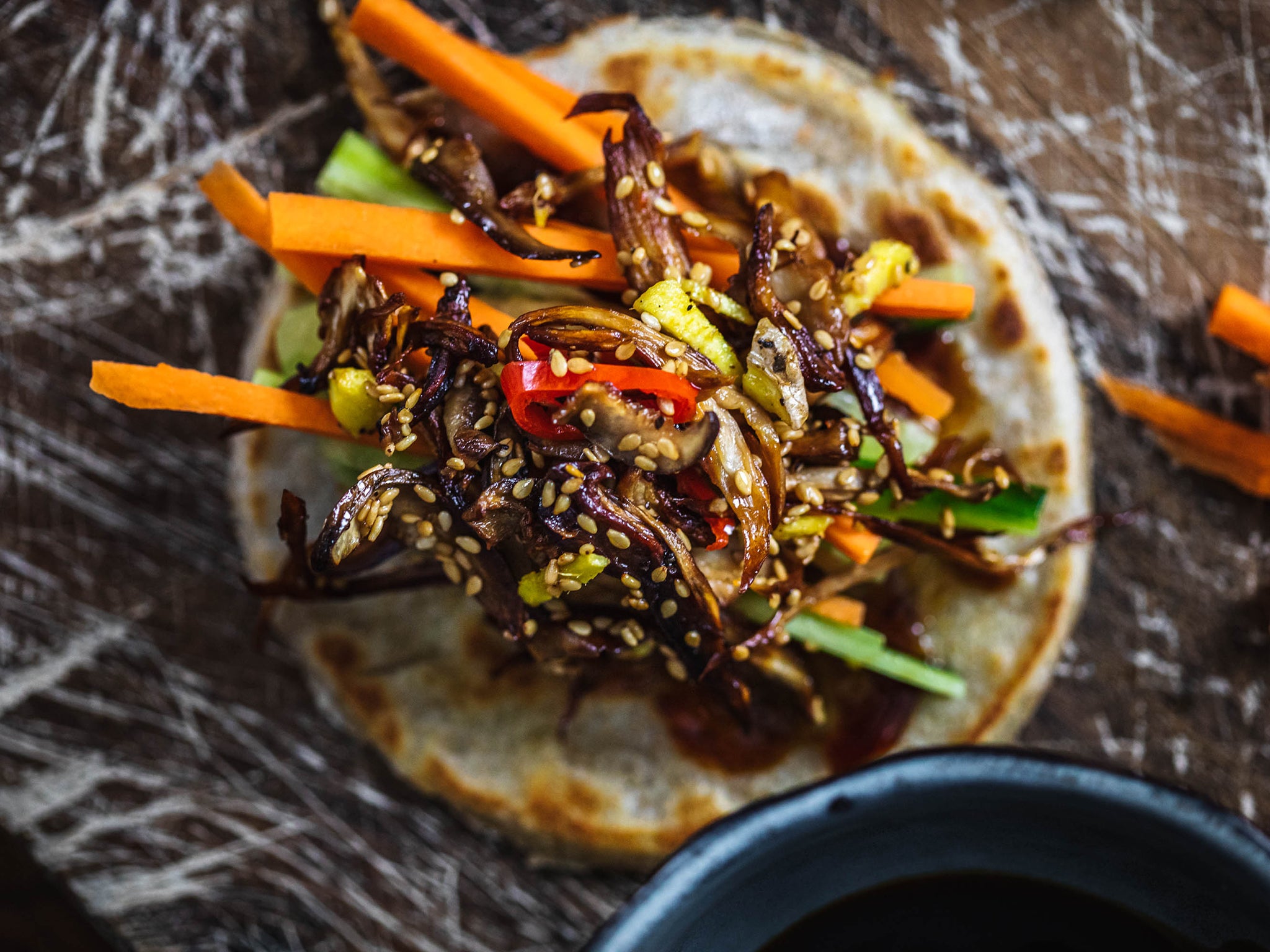 An inspired twist on duck pancakes that delivers all the flavour, without the guilt